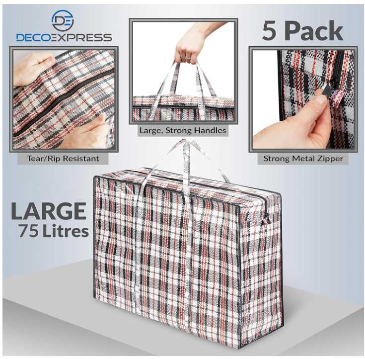 Zestaw 5 toreb bazarowych 60x50x25 cm Deco Express