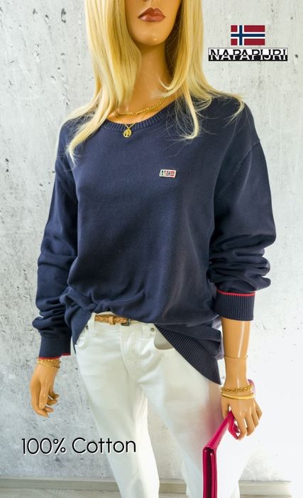 Klasyk od Napapijri- oversize sweter 100% bawełna 2XL/3XL Unisex