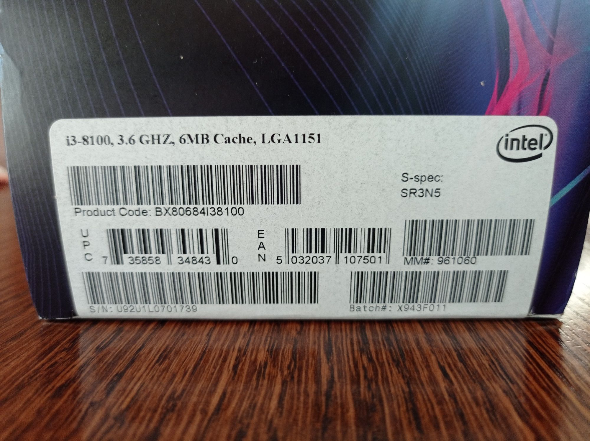 Procesor Intel Core i3 8100