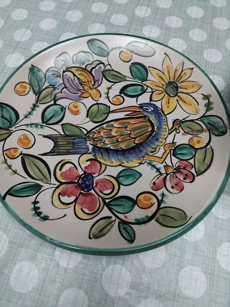 Taça e prato pintado muito bonito