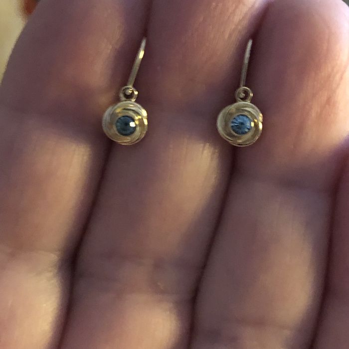 Złote kolczyki 585 chrzest, chrzciny