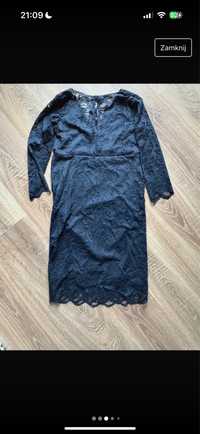 Koronkowa sukienka ciążowa Mama H&M granatowa S