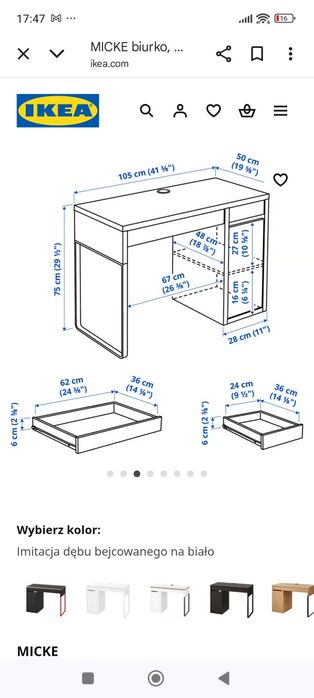 Biurko Micke Ikea x 2