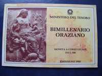 Stare monety 500 lirów 1993 Włochy stan menniczy srebro