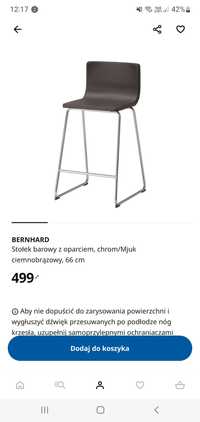 Krzesło barowe IKEA Bernhard