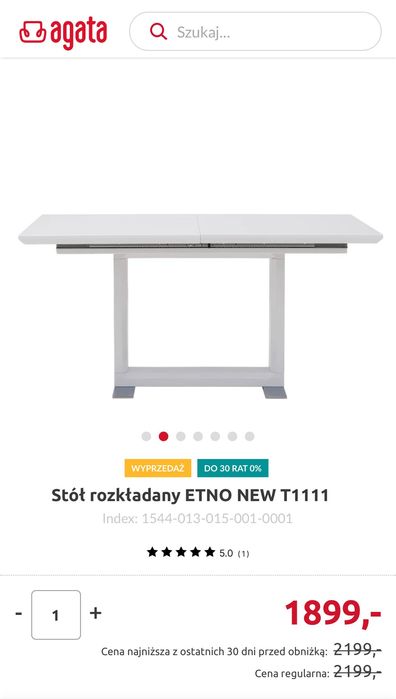 Stół rozkładany + 6 krzeseł