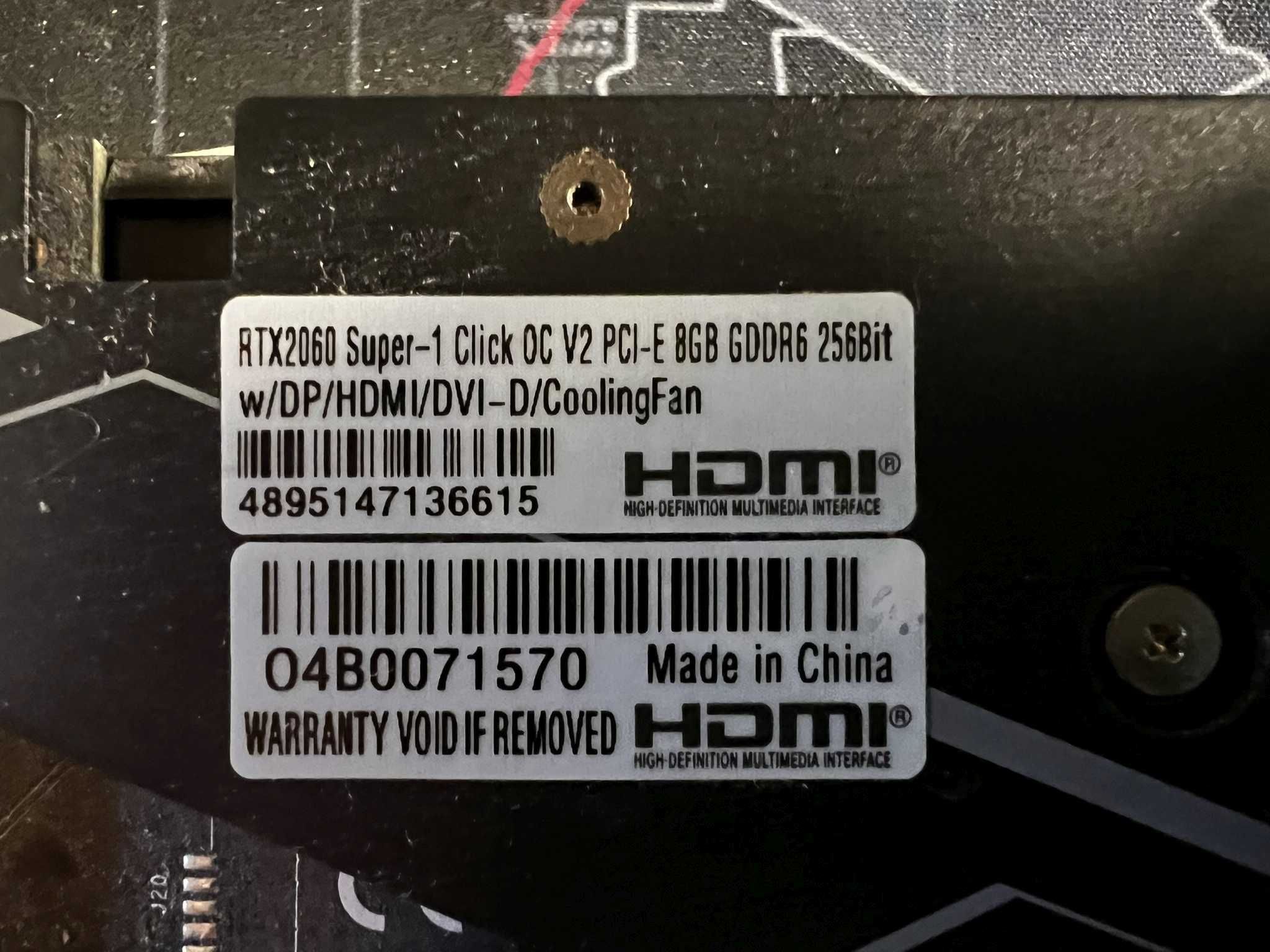GeForce RTX 2060 SUPER 1-Click OC V2 8GB GDDR6 – w pełni sprawna