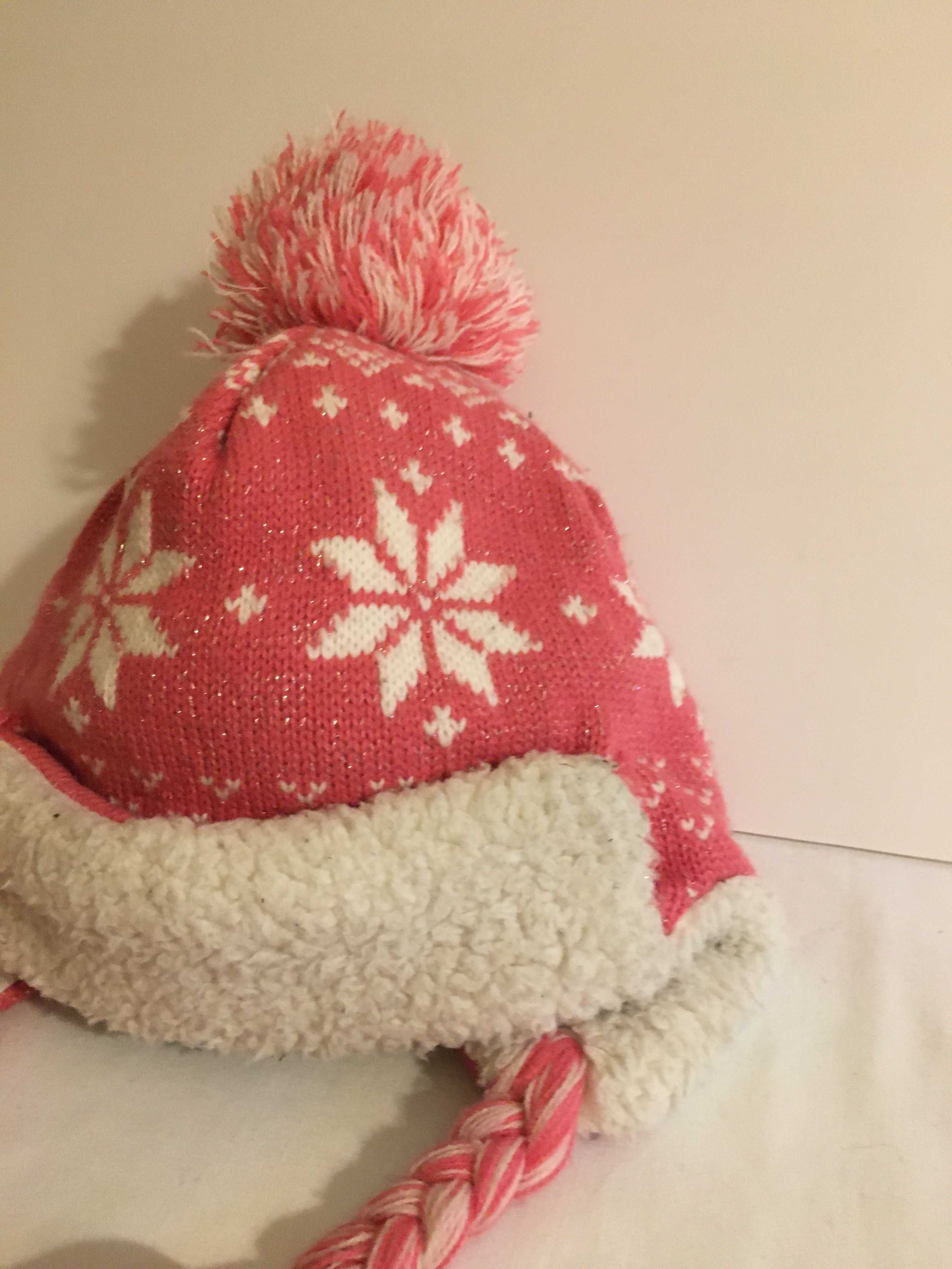 Ciepła czapka zimowa dla dziewczynki różowa czapka 11-13 lat