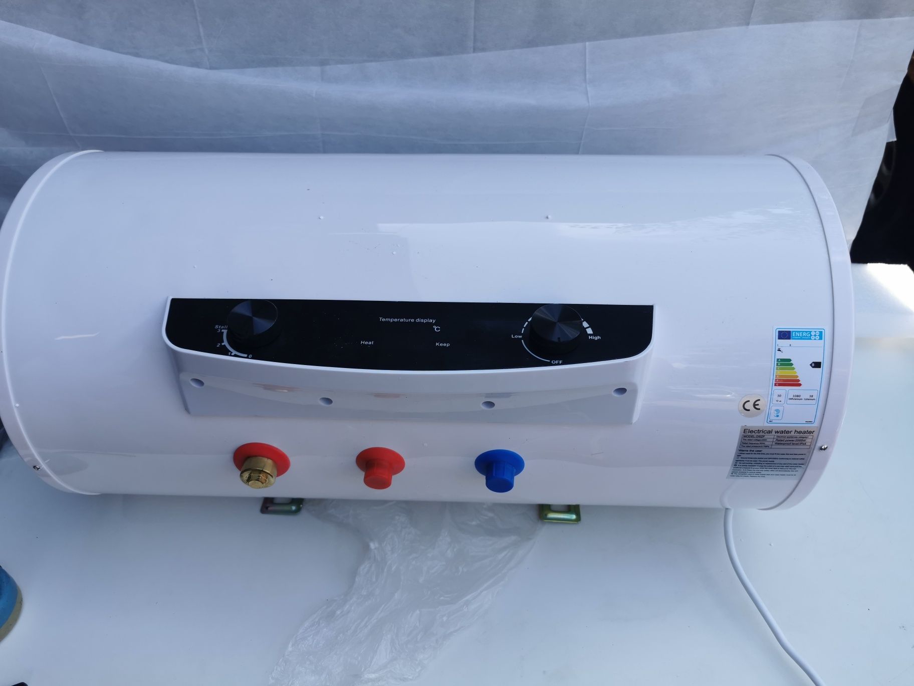 50L Poziomy Elektryczny Podgrzewacz Wody 220V Bojler Z Grzałką Na Wodę