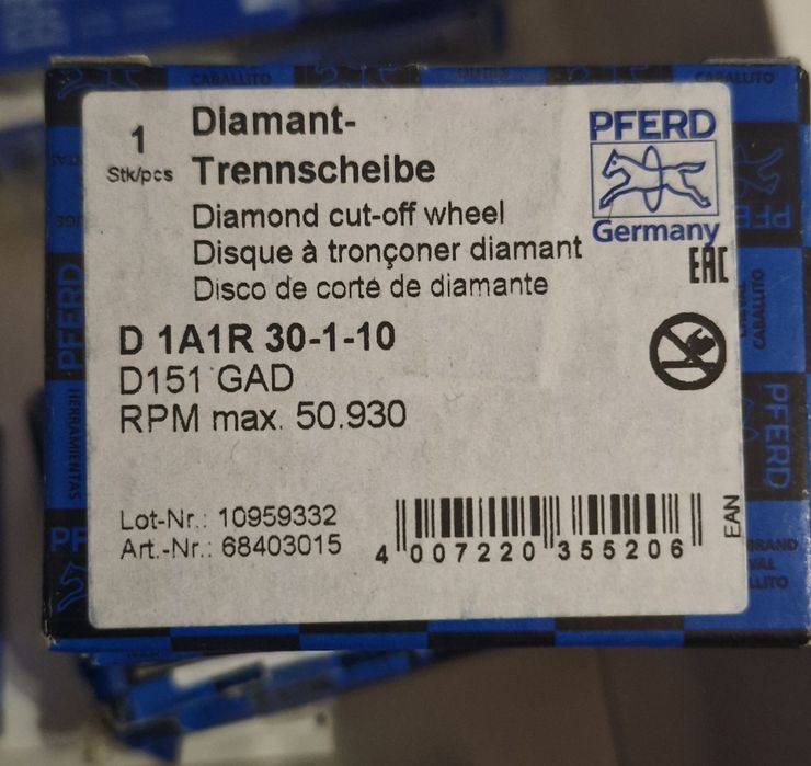 Pferd Diamentowa ściernica do przecinania 6szt. szkło/ceramika/węglik