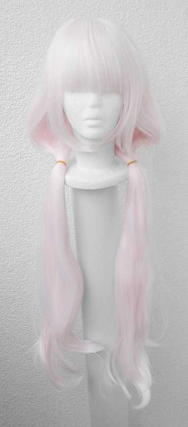 Vanilla Nekopara różowa biała długa peruka z grzywką cosplay wig