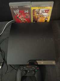 PS3 Slim 250 GB + pad Genesis + 2 gry