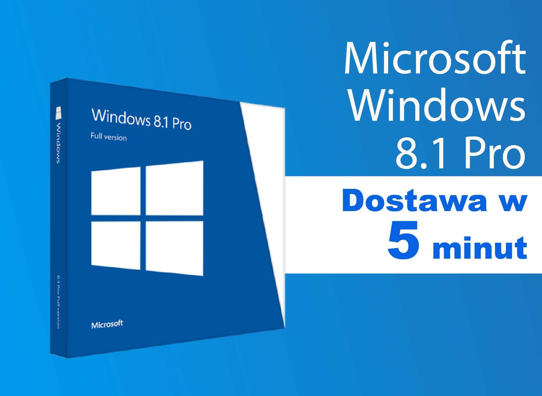 Windows 8.1 Professional Pro Klucz Licencja DOSTAWA 5 MINUT DOŻYWOTNIO