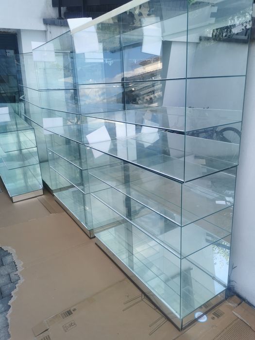 Regały szklane 10szt z lustrem