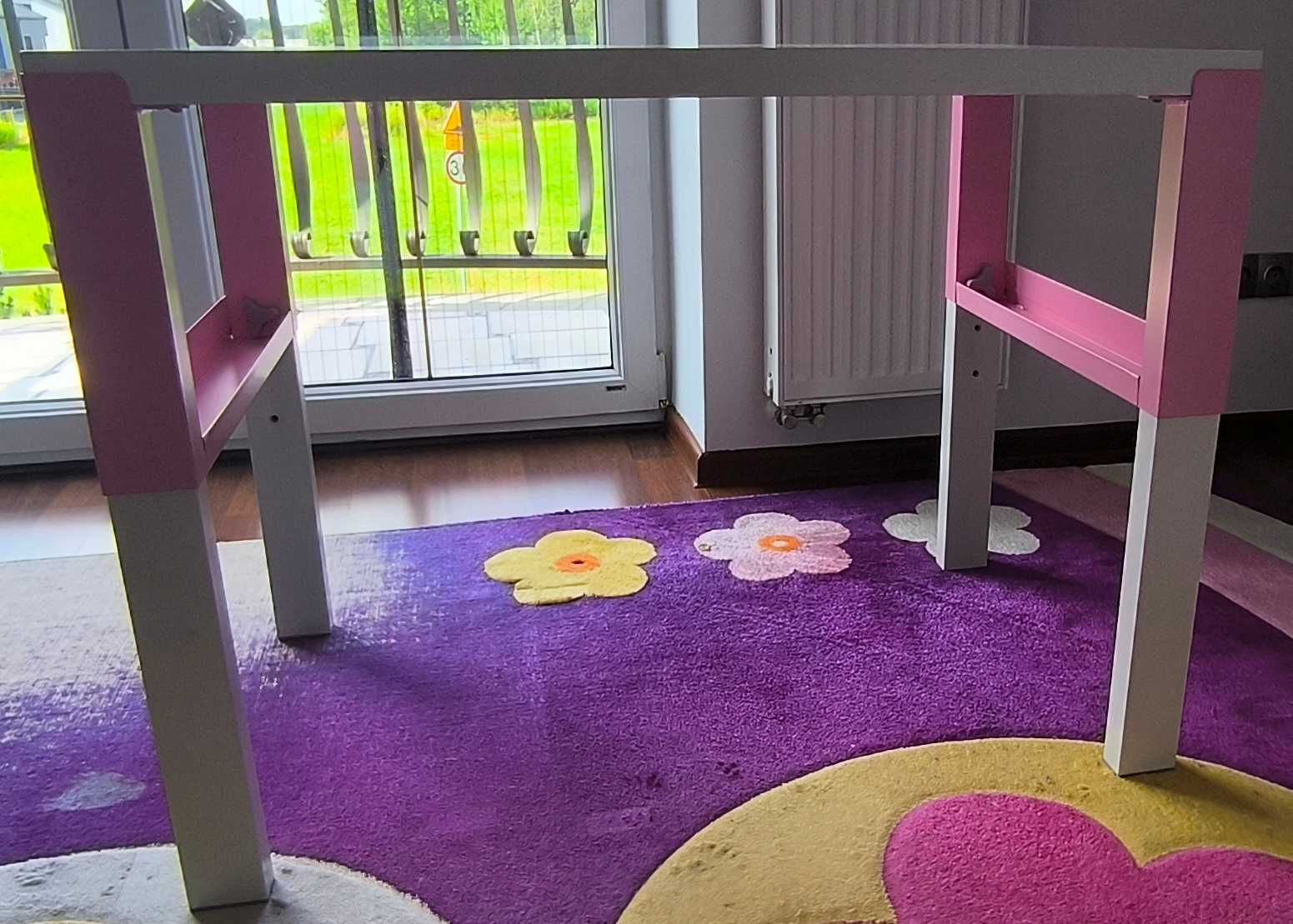 Biurko dziecięce (regulacja wysokości) IKEA PAHL różowe (stan idealny)