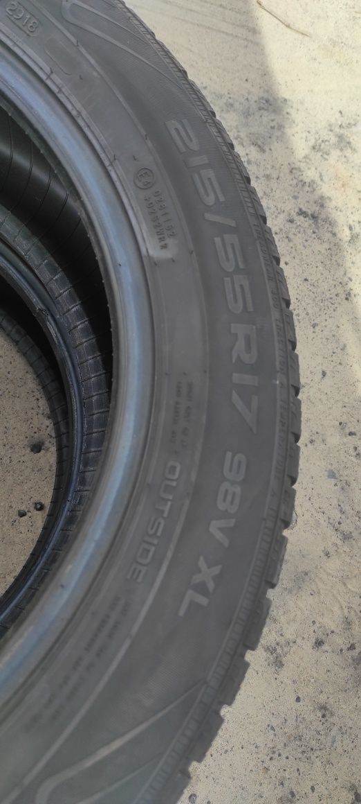 Opony zimowe z 2018r 5mm 215/55/17 Nokian N