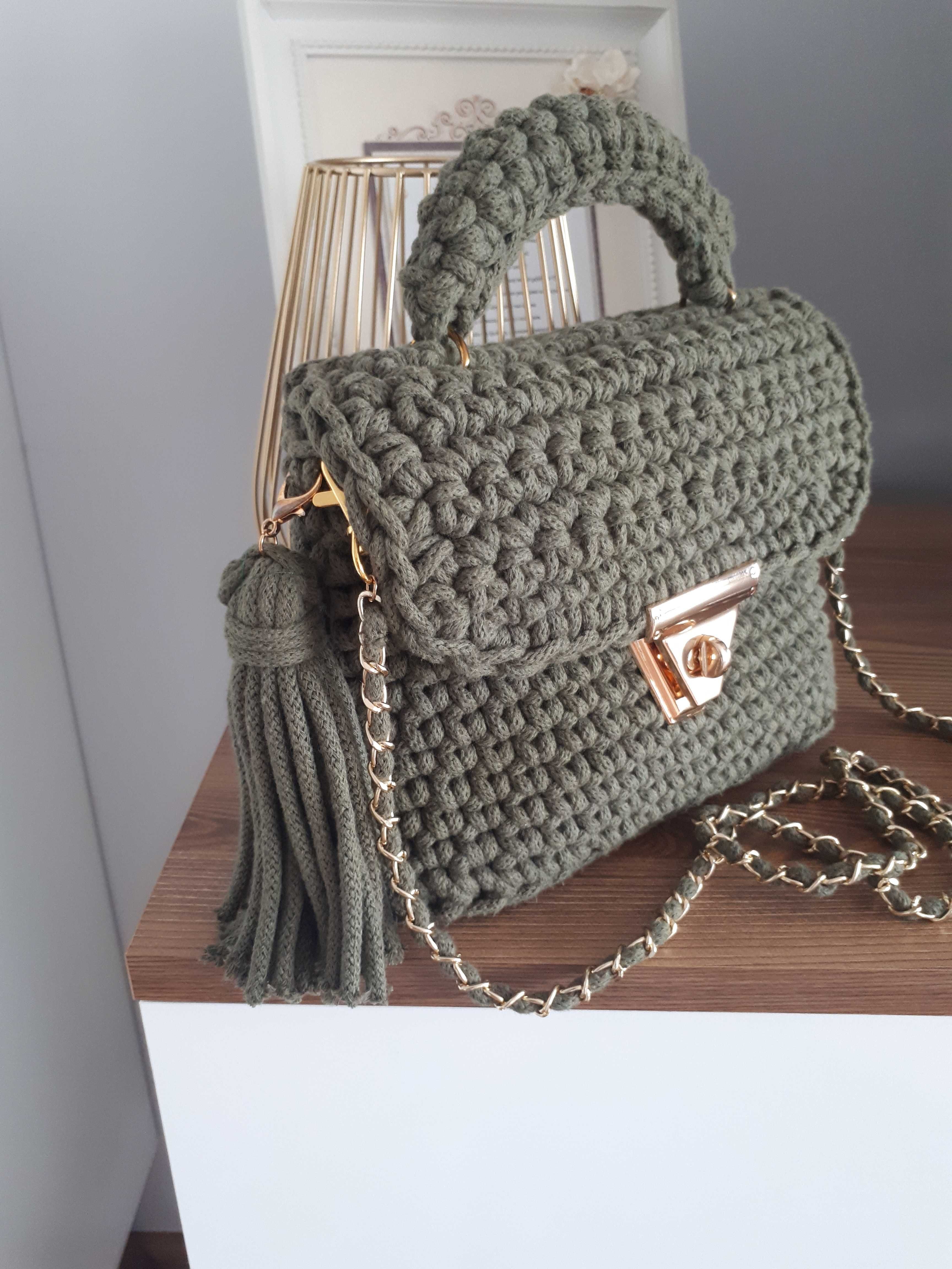 Torebka handmade ze sznurka bawelnianego