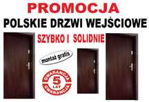 Drzwi z montażem, blokowe do mieszkania wewnątrzklatkowe, ZEWNĘTRZNE.