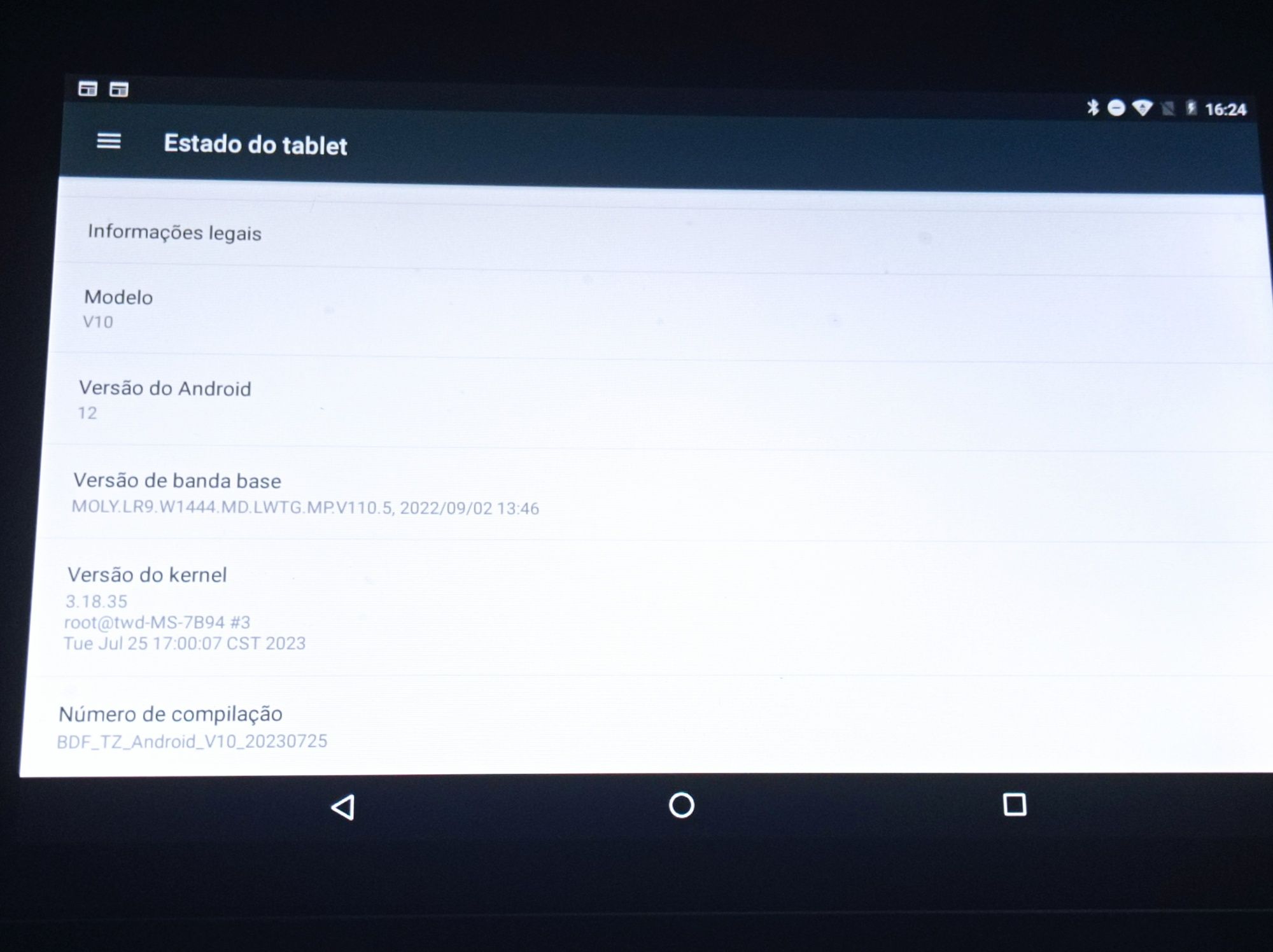 Tablet Wuxian V10 e acessórios