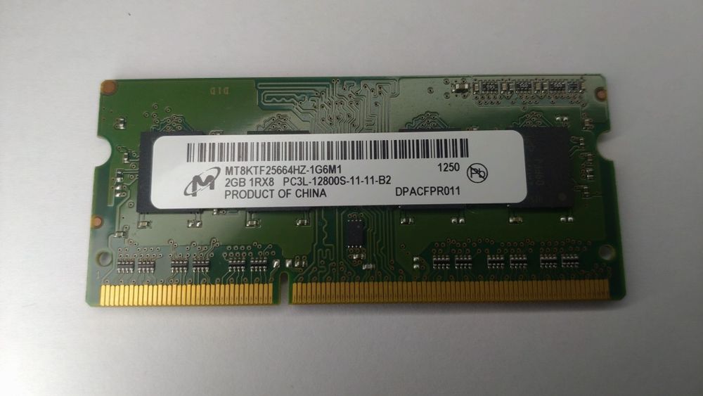 Оперативная память 2GB DDR3L 1600MHz SO-DIMM для ноутбука