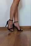 Szpilki 36cm czarne sandalki na szpilce deeze