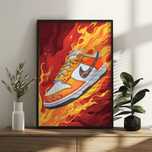 Plakat ,,Nike Dunk Flames” A4