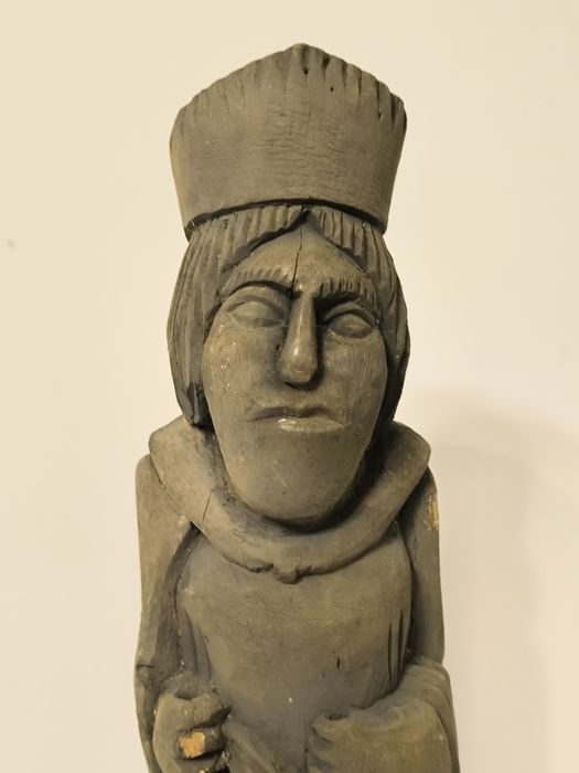 Święta Barbara Stara przedwojenna rzeźba ludowa Polska