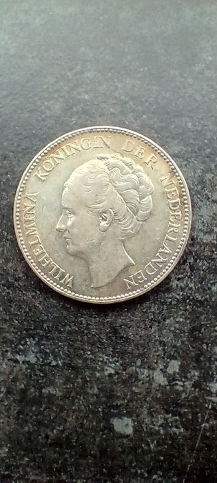 1 gulden 1939 r. Holandia srebro Wilhelmina ładny