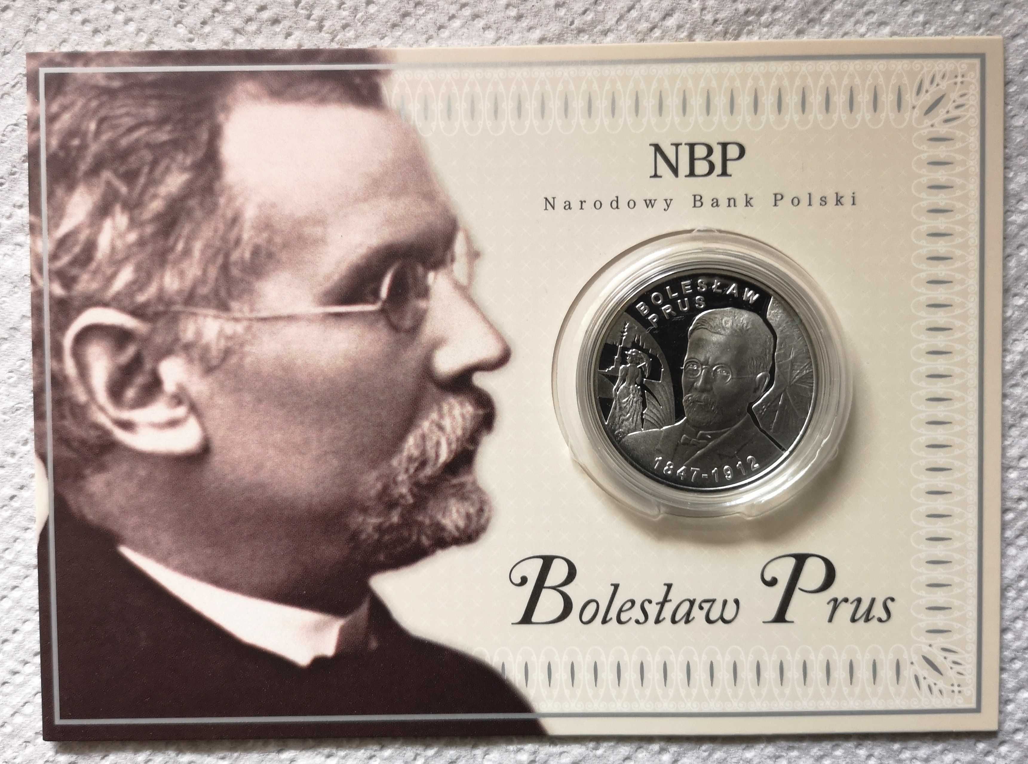 Moneta kolekcjonerska 10 zł 2012 r. Bolesław Prus plus blister