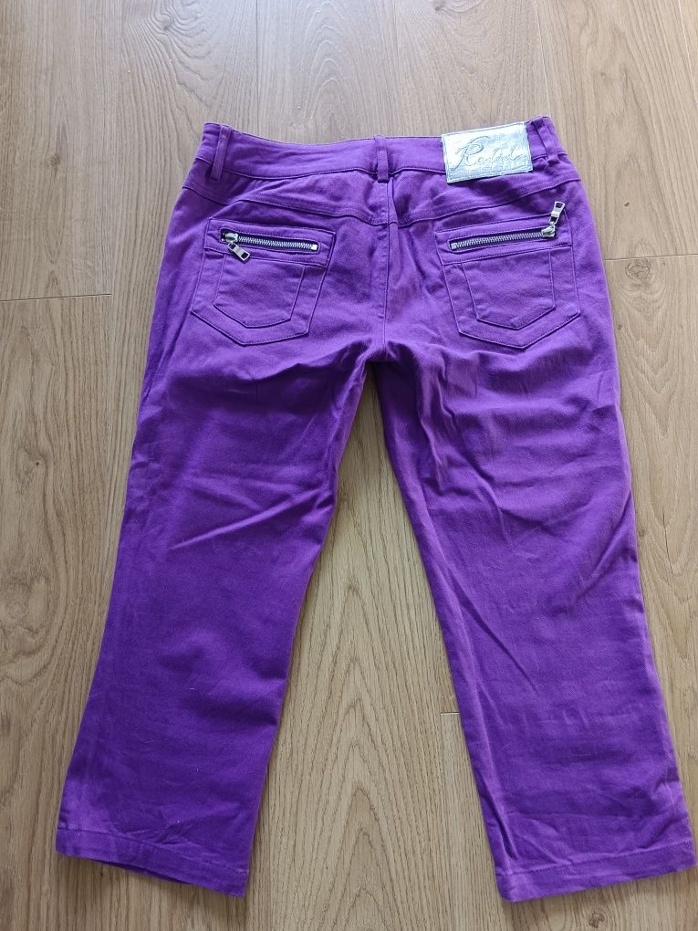 Fioletowe spodnie rybaczki rozmiar L 40