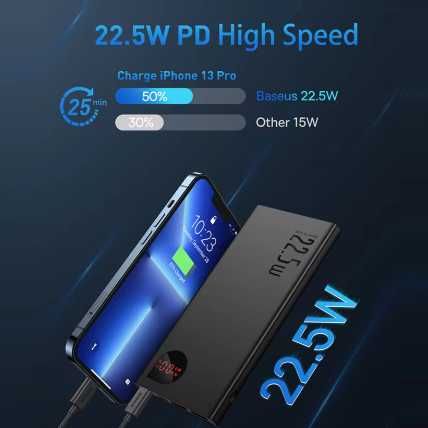 Повербанк Baseus 10000mAh 22.5W Adaman Metal