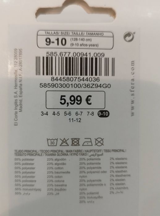 Collants de menina Sfera