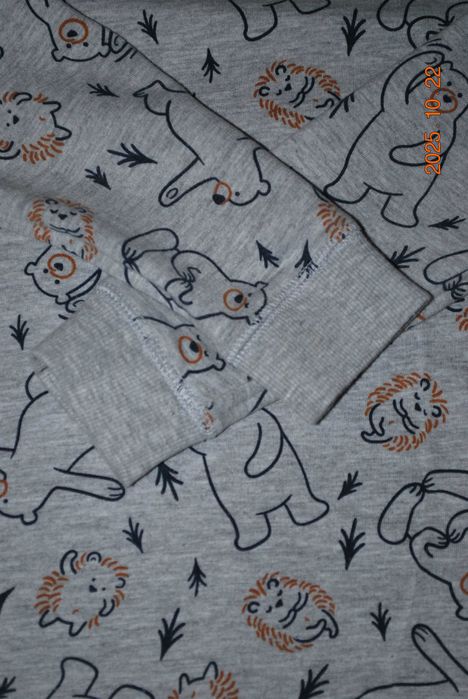 Szara bluza z długim rękawem, miła r.110/116