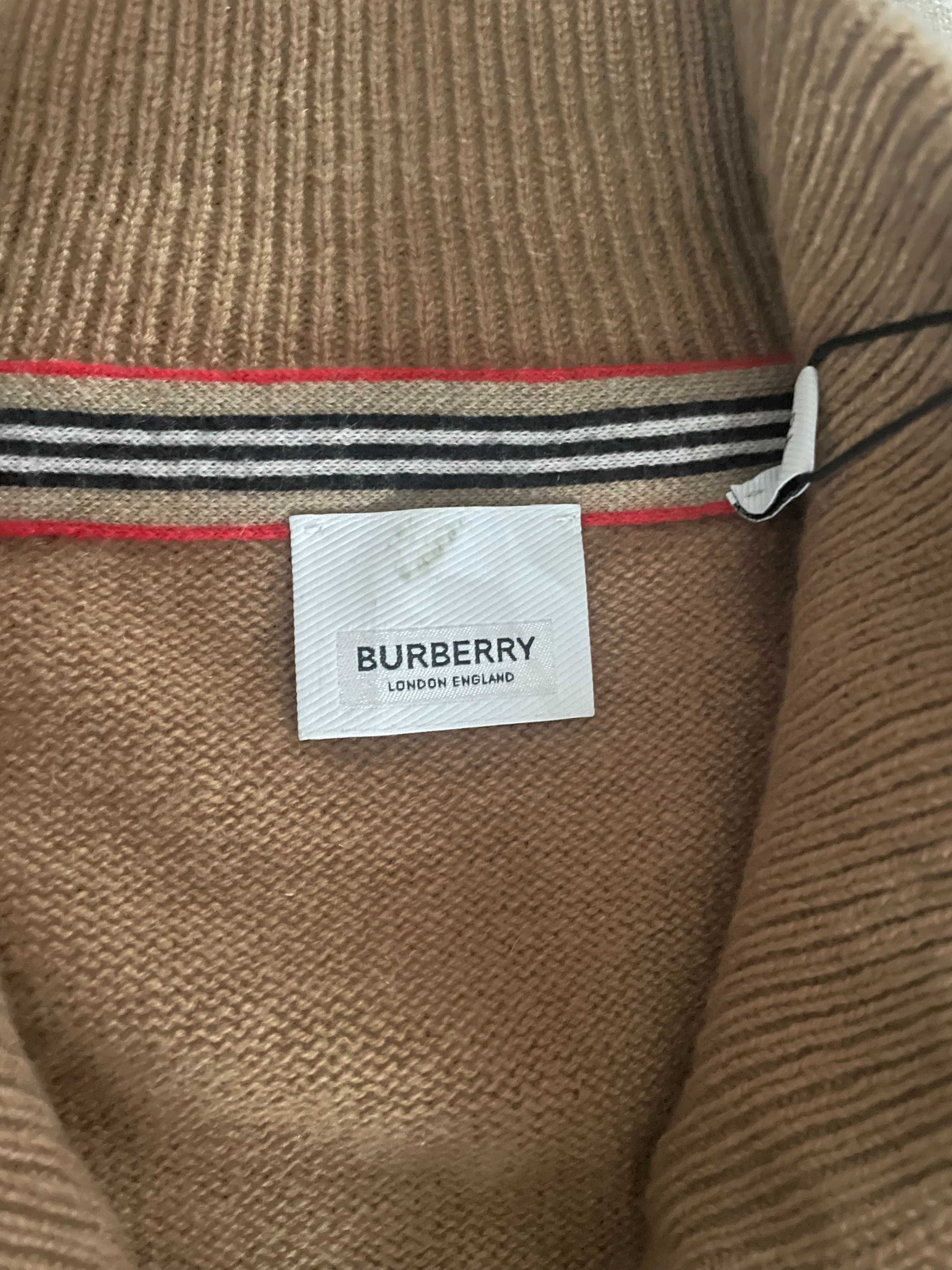 Męski sweter ekskluzywnej marki Burberry, kaszmir 100%, rozmiar XL