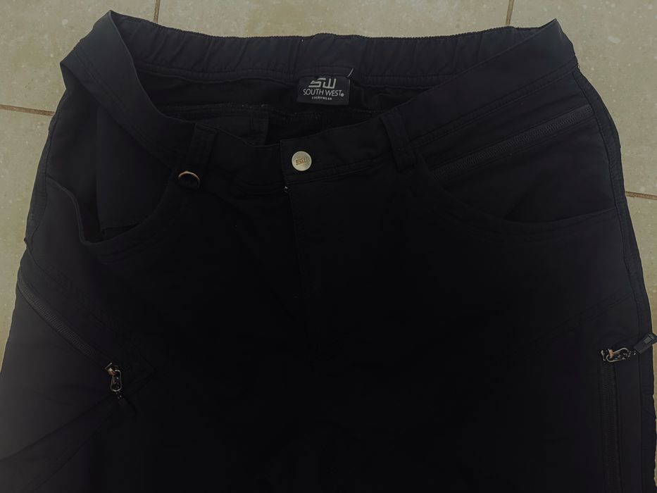 South West softshell trekkingowe M/L sportowe spodnie czarne męskie