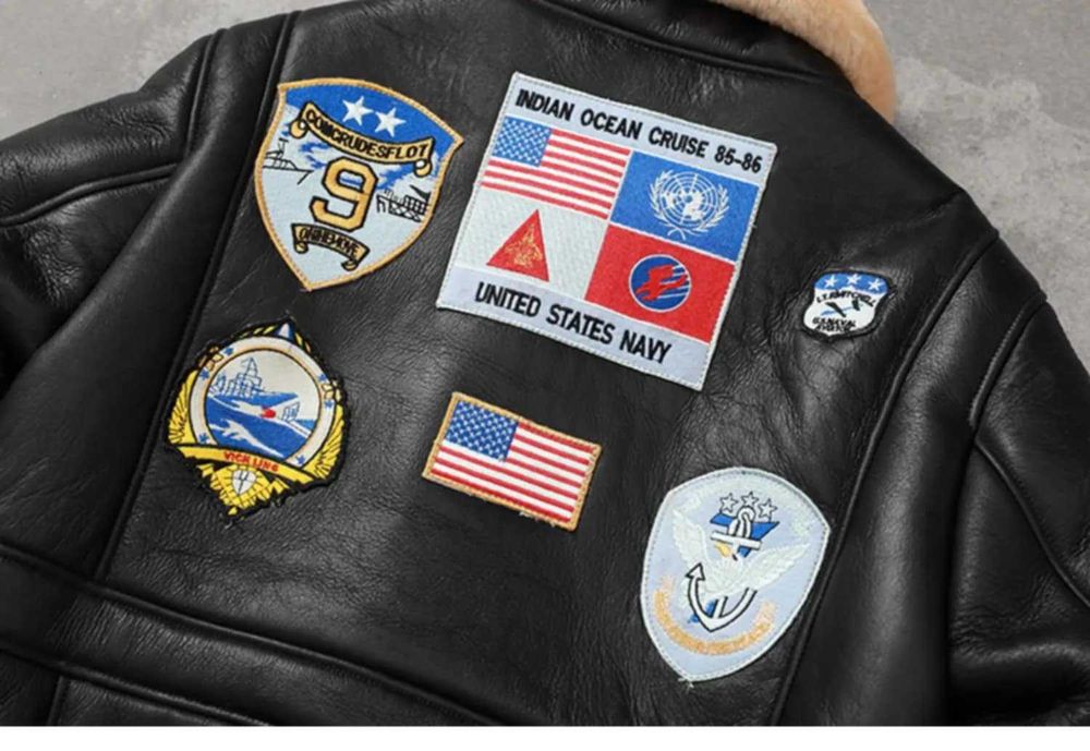 Nowa kurtka skórzana Top Gun nowa prawdziwa skóra na kożuszku zimowa