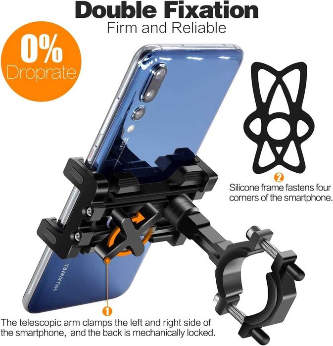 Tiakia U6-9901 uchwyt Rowerowy motorowy pancerny 4,7-7,2'' do telefonu