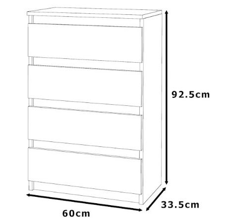 Komoda biały mat 4- szuflady