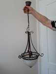 Lampa do zawieszenia, sufitowa, metalowa, styl "zamkowy"