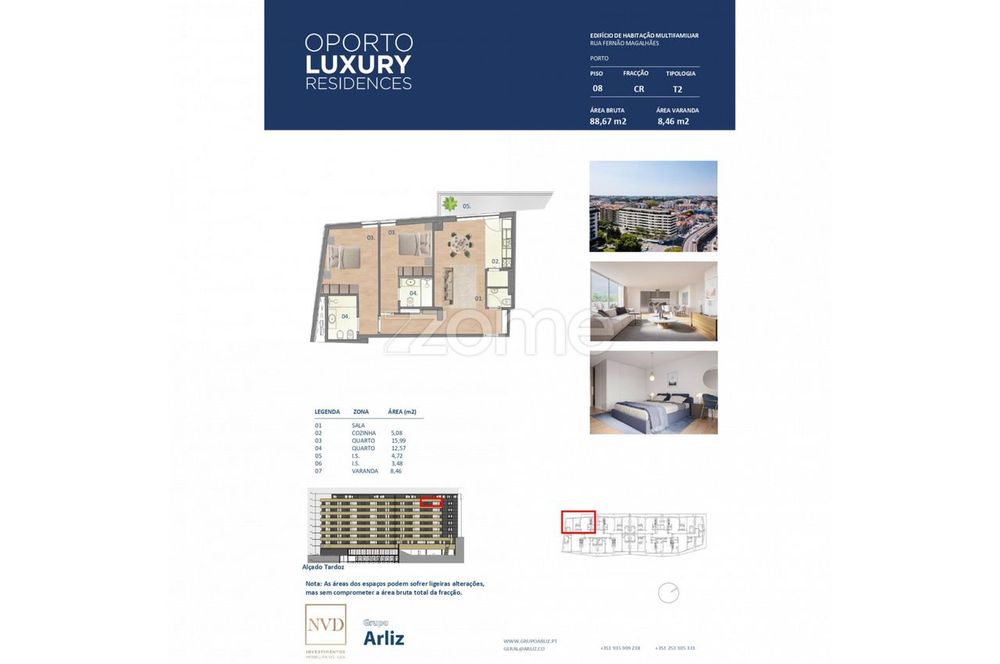 Novo empreendimento Oporto Luxury Residences - Apartamento T2 CR
