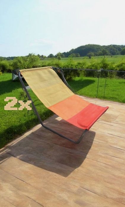 ℹ️ 2 x Leżak turystyczny składany z pokrowcem plażowy ogród balkon 2 s