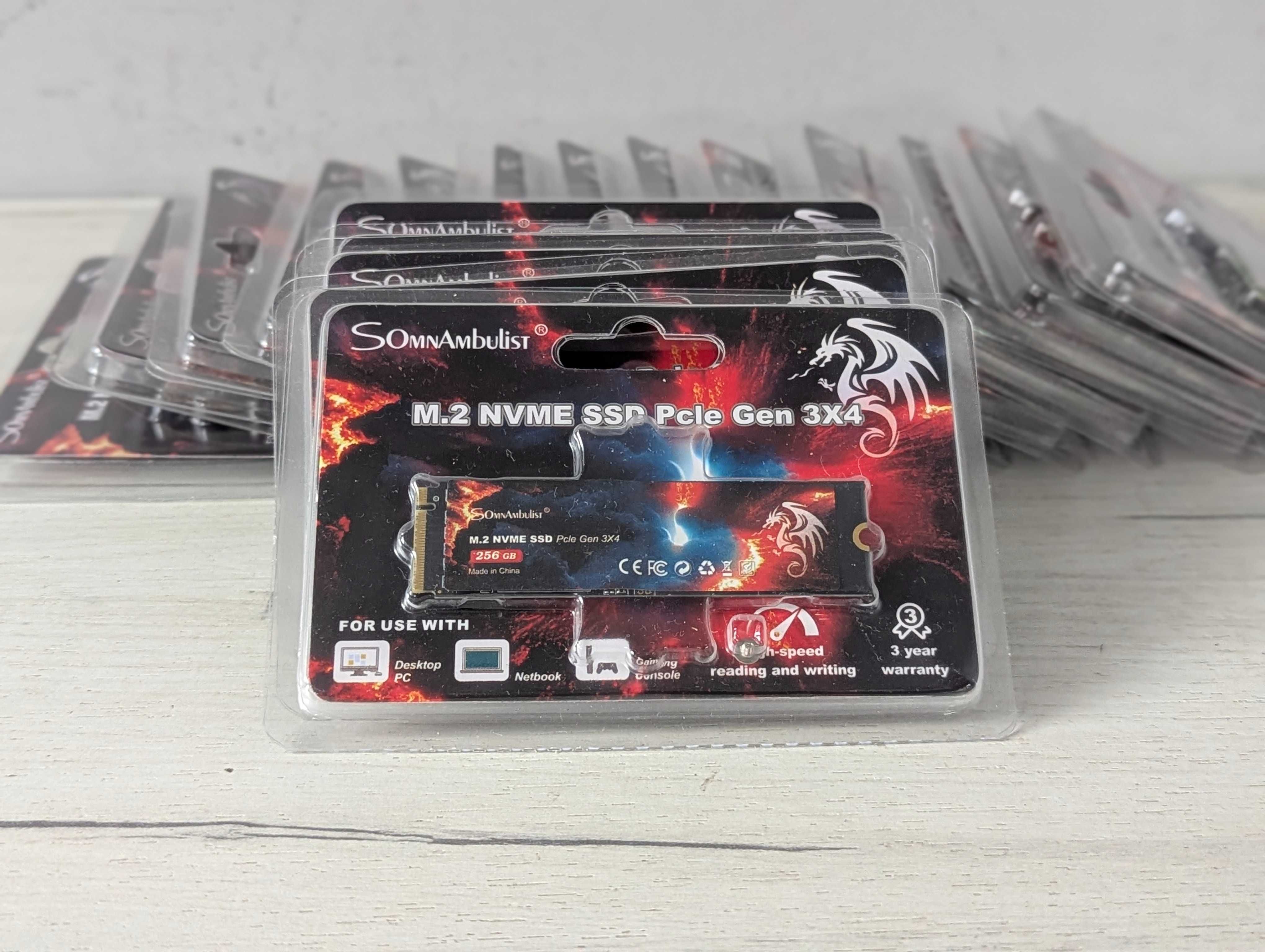M.2 NVME SSD Pcle Gen 3x4  SomnAmbulist 256 Gb