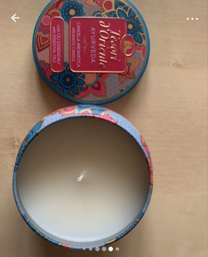 Nowa woskowa świeca zapachowa Tesori d’Oriente Ayurveda