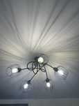 Lampa do salonu lub dużego pokoju, metalowa, 5 zarówek