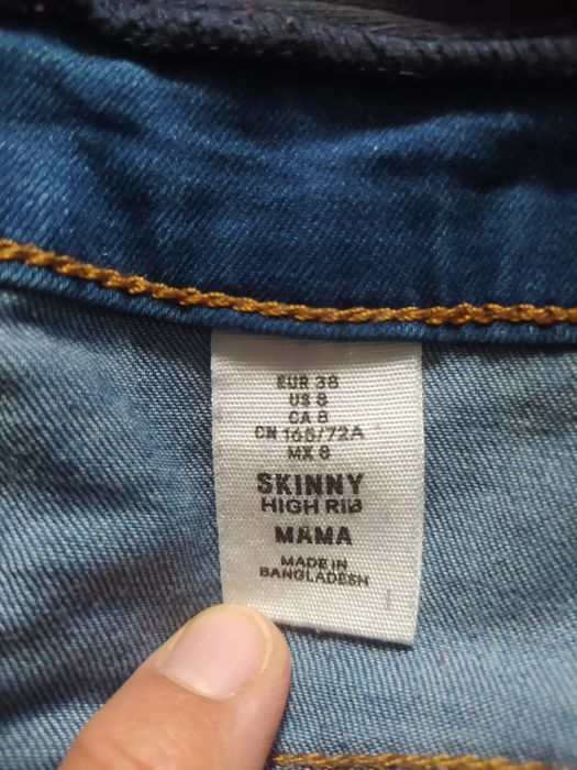 Spodnie ciążowe jeansy skiny rurki elastyczne jak legginsy H&M