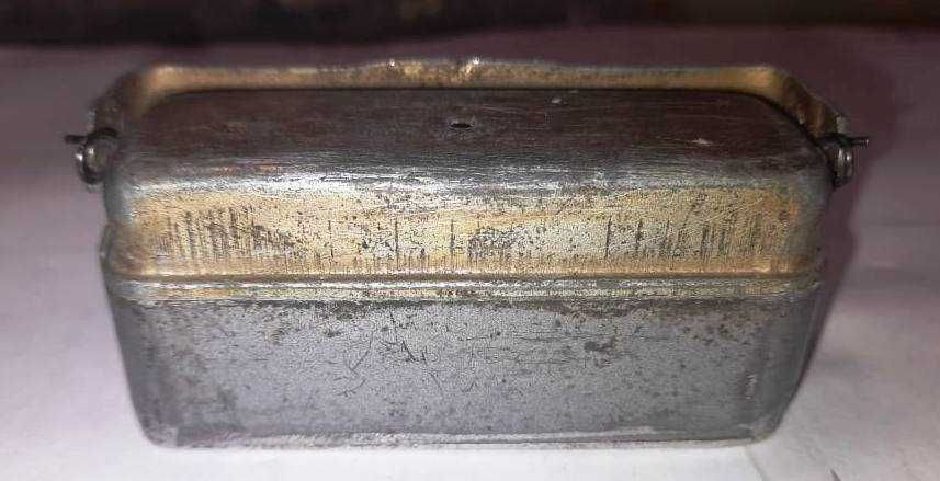 Mini skrzynka narzędziowa z kalafonia, lutowanie - vintage retro PRL