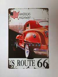 Nowy metalowy szyld Route 66 USA loft club garaż motor pub bar Harley