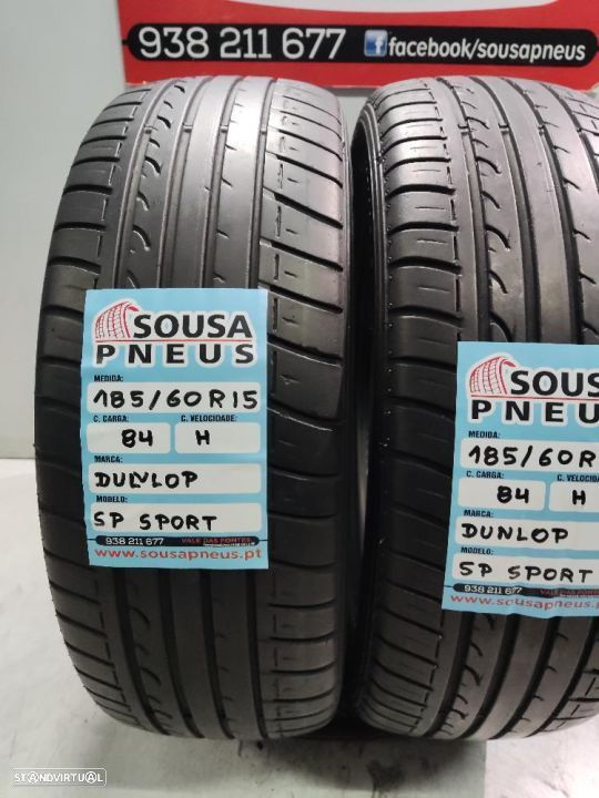 2 pneus semi novos dunlop 185-60r15 - oferta dos portes 80 EUROS