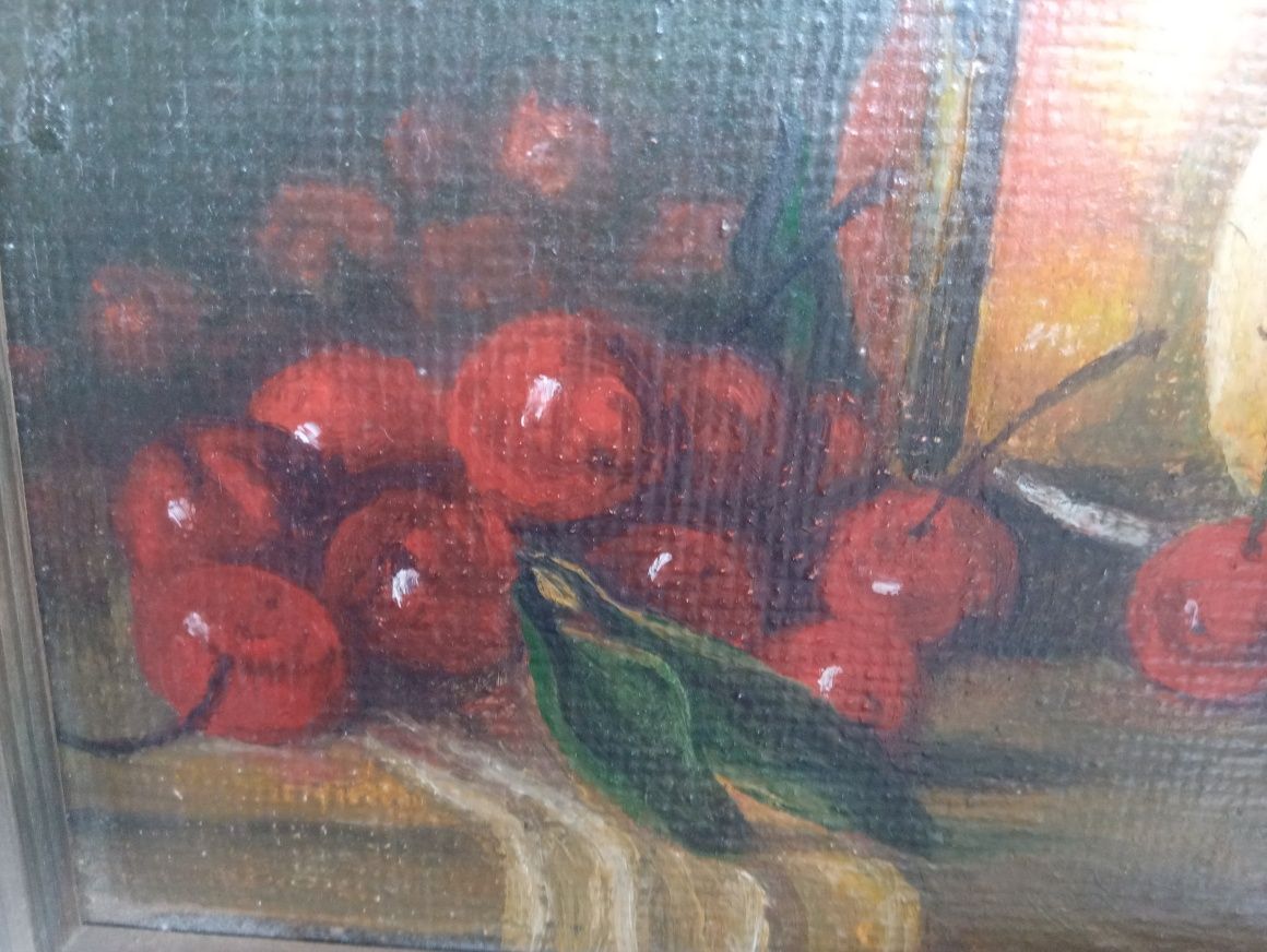 Obraz olejny "Martwa natura z brzoskwiniami"