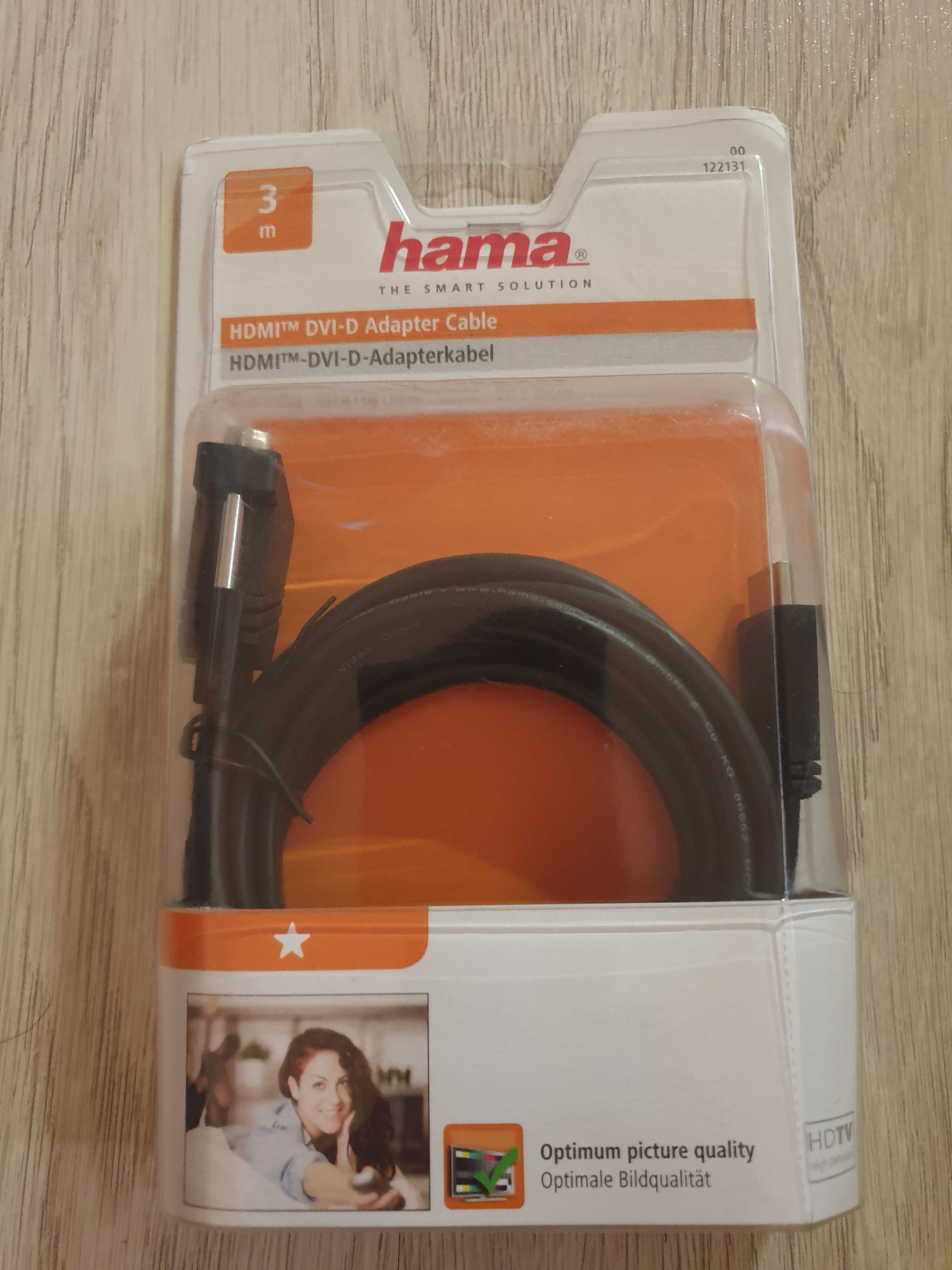 Kabel Hama DVI-D na HDMI. Nowy. 3 metry.